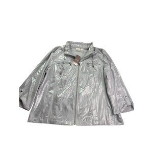 Zenergy Neema Foil Bay Jacket Full Zip Womens Size 2 (US L) Silver New